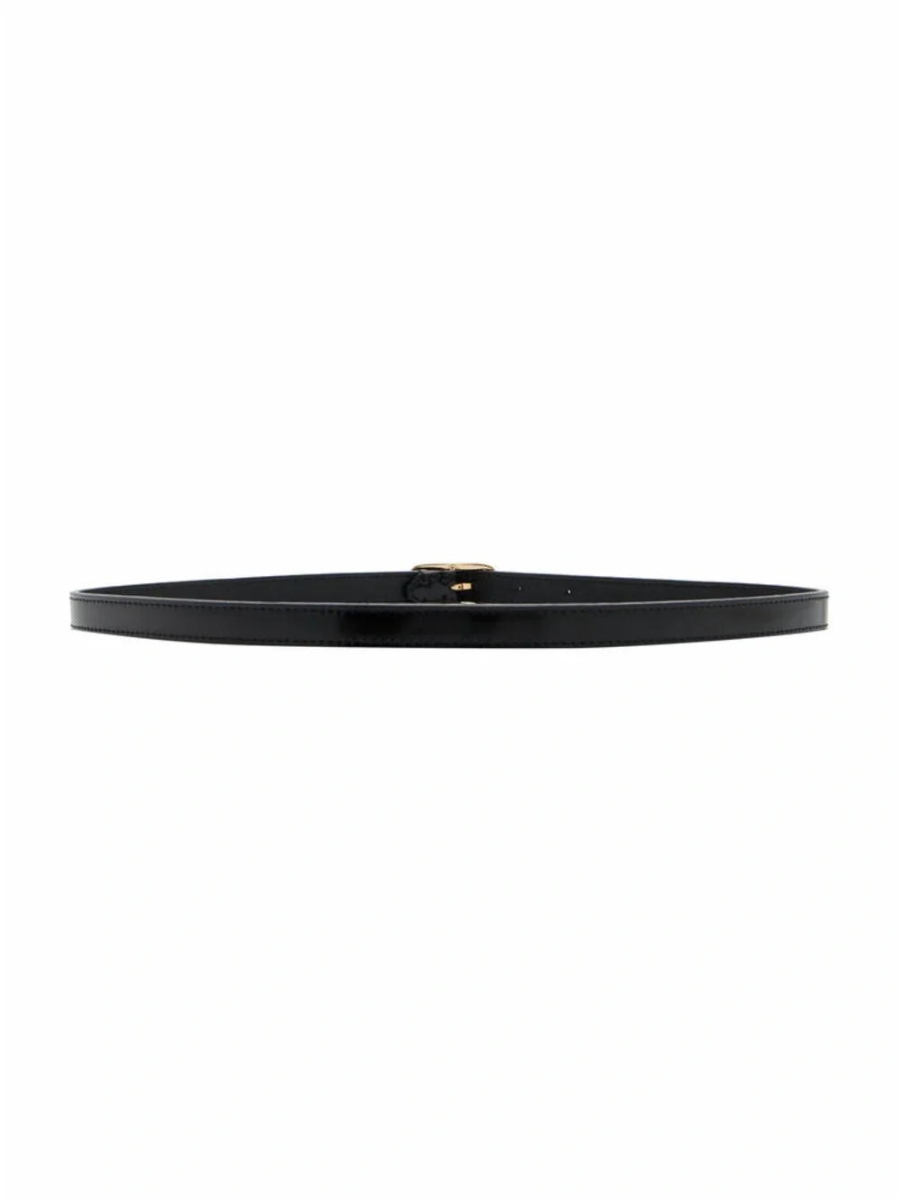 NWT Toteme Oval Slim Leather Belt Black Gold